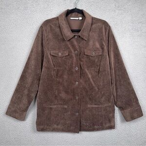 Croft & Barrow vintage chocolate brown corduroy/suede jacket. 2XL